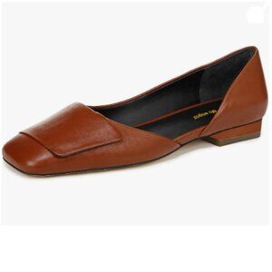 Wo Wagas Brown Pump Side Cut Block Low Heel Square Toe Slip On Working Shoe